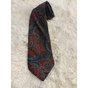 Kuppenheimer Necktie Mens OS Red Paisley Excellent Silk Fabric d'Italia USA